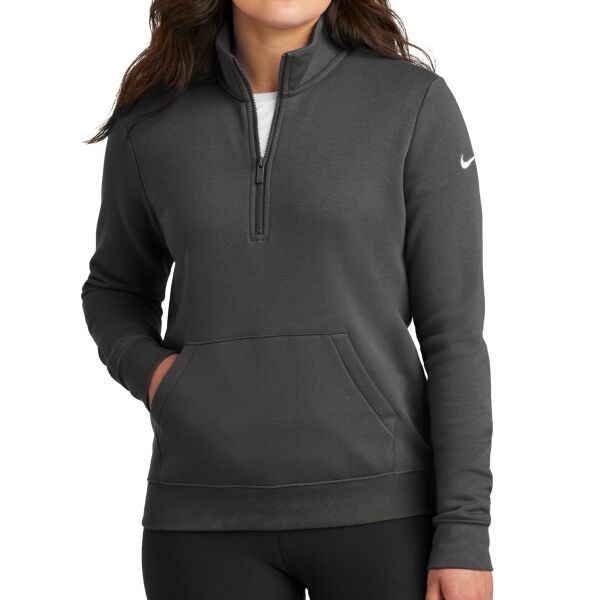 Ladies Club Fleece Sleeve Swoosh 1/2 Zip Thumbnail